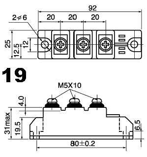 可控硅、达灵顿、IGBT、MOSFET等大功率模块外形图