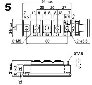 可控硅、达灵顿、IGBT、MOSFET等大功率模块外形图