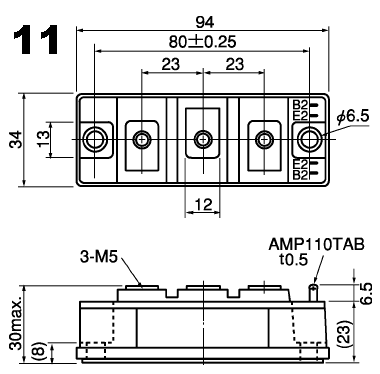 可控硅、达灵顿、IGBT、MOSFET等大功率模块外形图