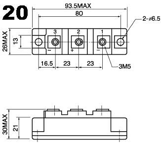 可控硅、达灵顿、IGBT、MOSFET等大功率模块外形图