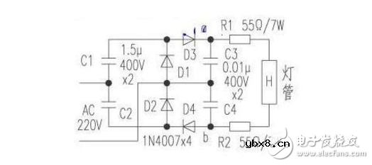 九款最简单的电子镇流器电路图原理图分析