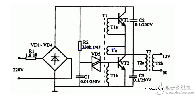 九款最简单的电子镇流器电路图原理图分析