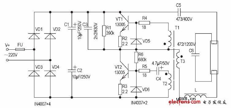 40w电子镇流器电路图大全（六款模拟电路设计原理图详解）
