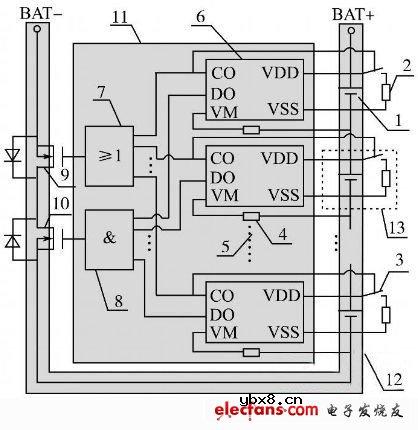 串联锂电池均衡充电电池组保护板方案