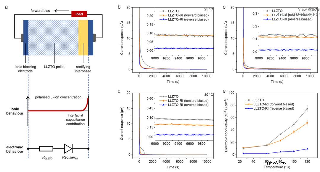 防止固态电解质中锂枝晶扩展的整流界面