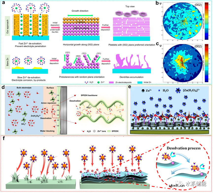 优选(002)晶面的锌负极对实现平面无枝晶锌沉积的重要性