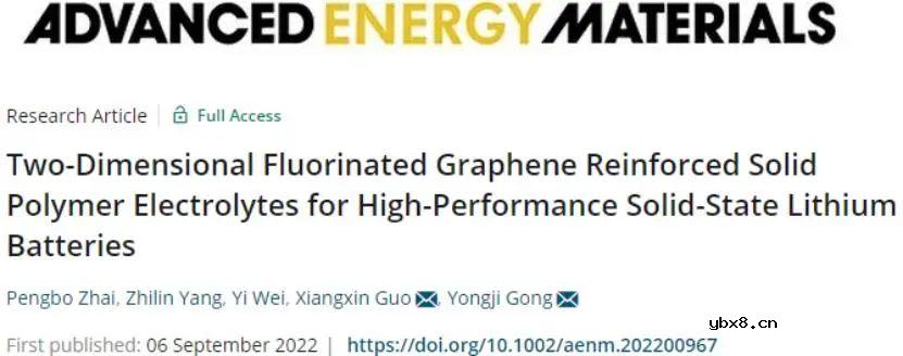 氟化石墨烯增强聚合物电解质用于固态锂金属电池