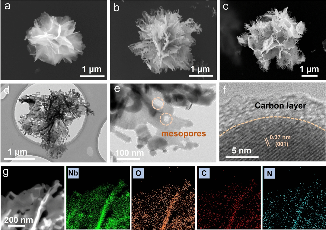 具有增容和快充能力的Nb₂O₅分级微米花结构用于柔性钠离子微型电容器