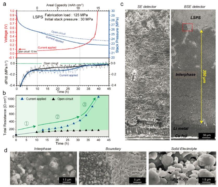锂-固态电解质界面如何与堆叠压力演变相关