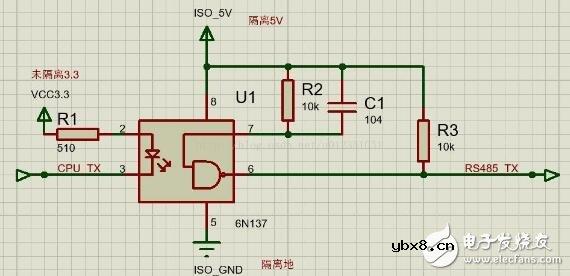 6n137光耦隔离电路