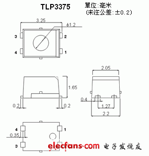 高频通过特性小型光继电器:TLP3375,TLP3275