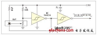 测量光耦响应时间的简单电路
