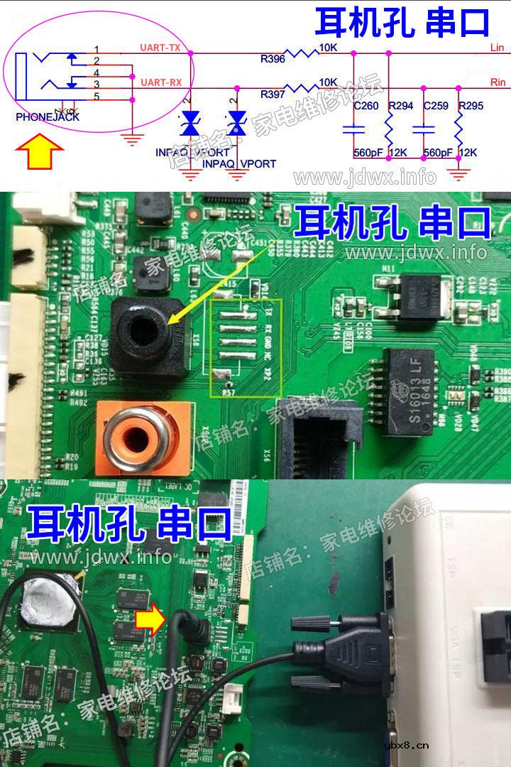 液晶电视串口刷机或查看打印信息常用接口介绍
