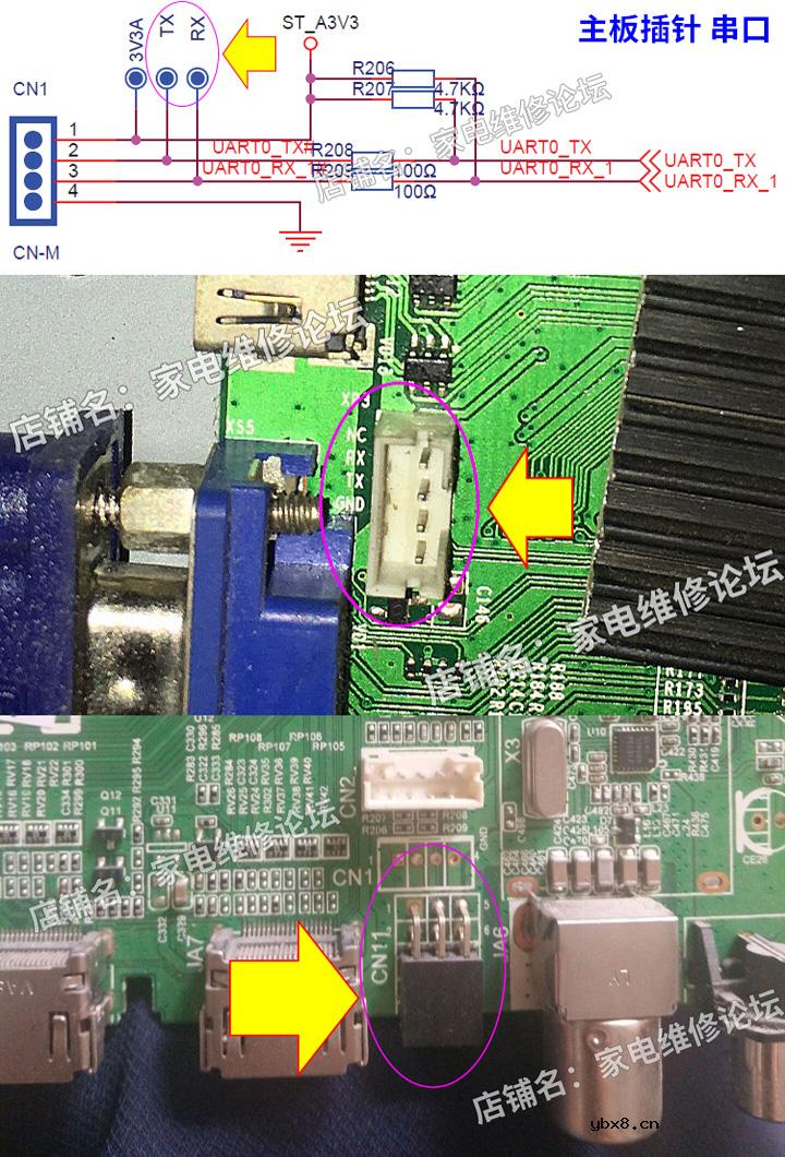 液晶电视串口刷机或查看打印信息常用接口介绍